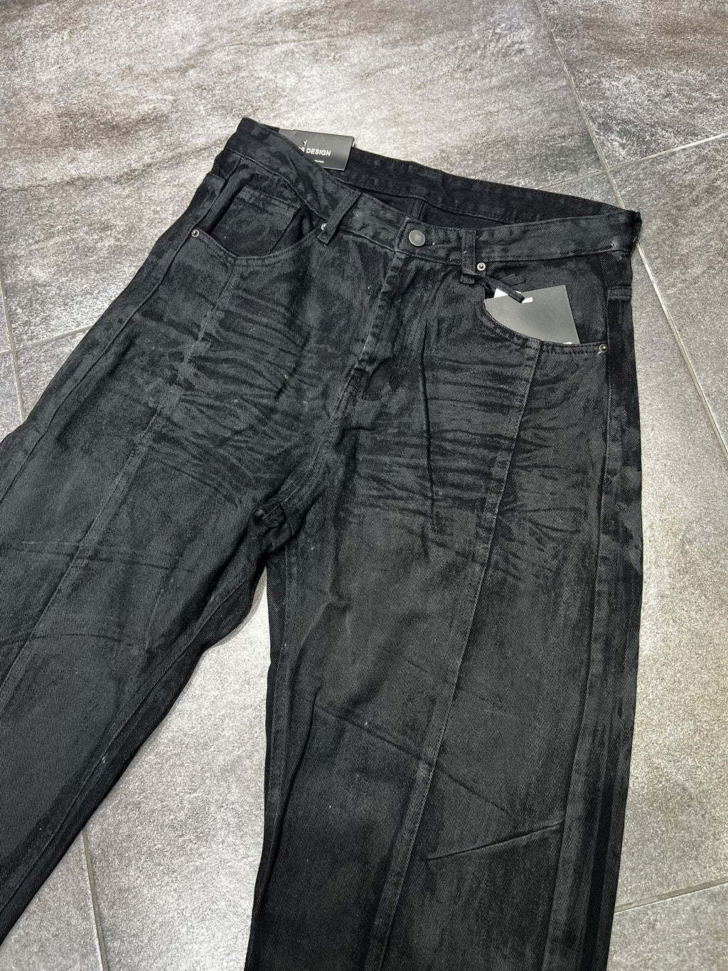 Jeans Baggy Spalmato Diagonal