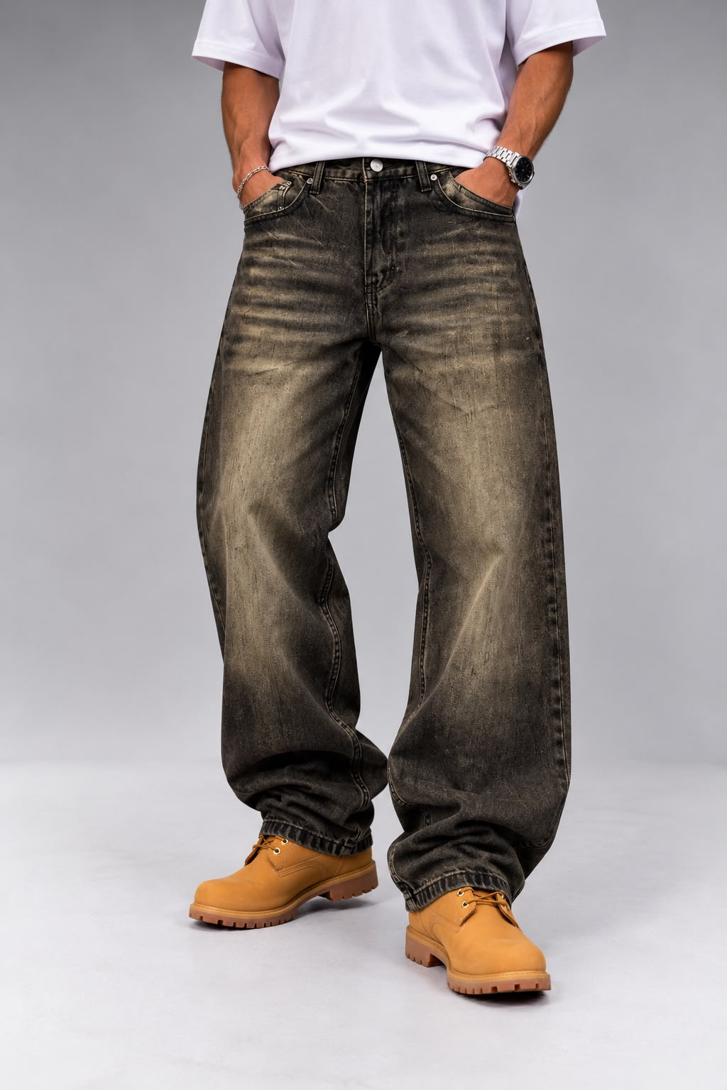 Jeans Baggie Wash Fiammato E8-748