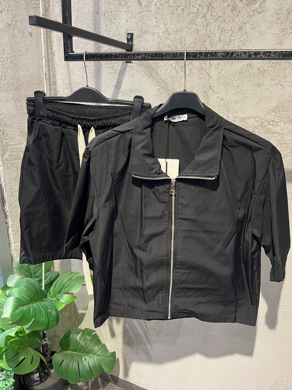 Coordinato Tecno Cropped Zip