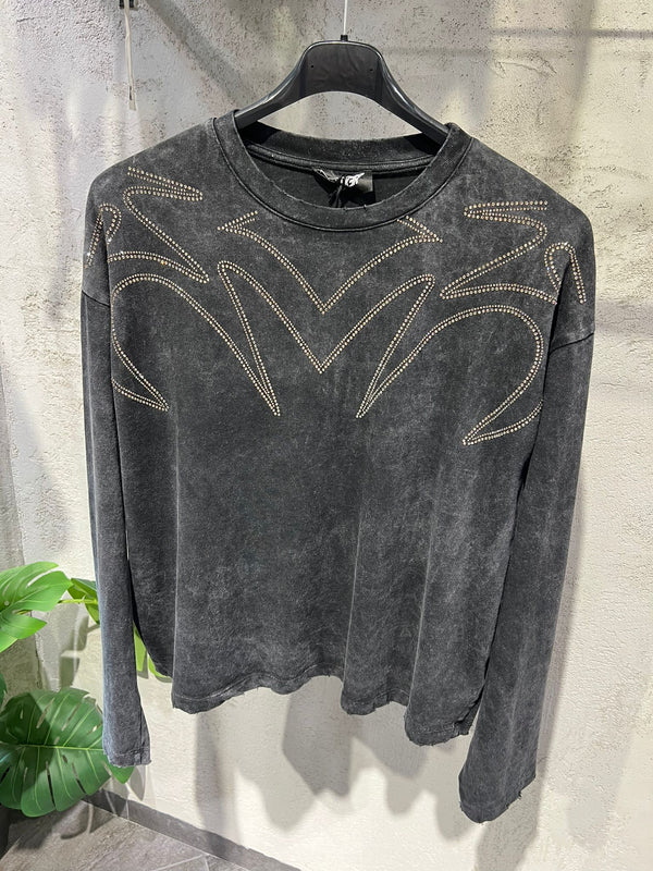 T-shirt Wash Long Sleeve Strass Bnk