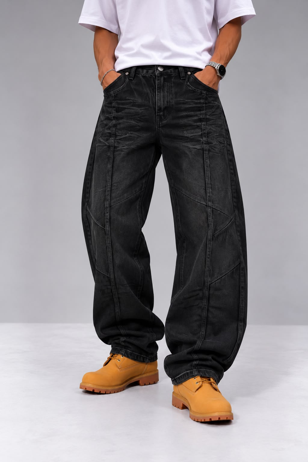 Jeans Baggy Spalmato Diagonal