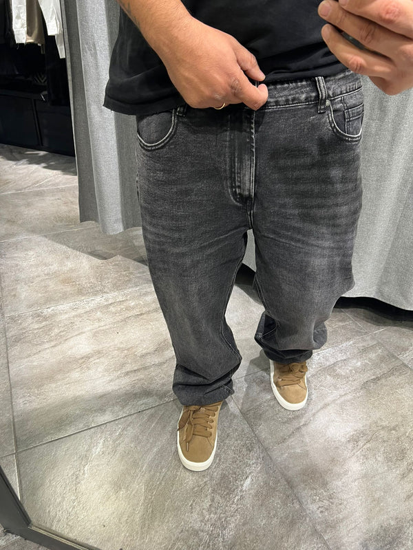 Jeans Baggy Marmorizzato Grigio Y577
