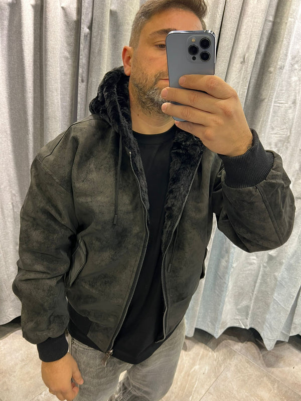 Giubbino Bomber Skin Mod Zara Reversibile Pelliccia