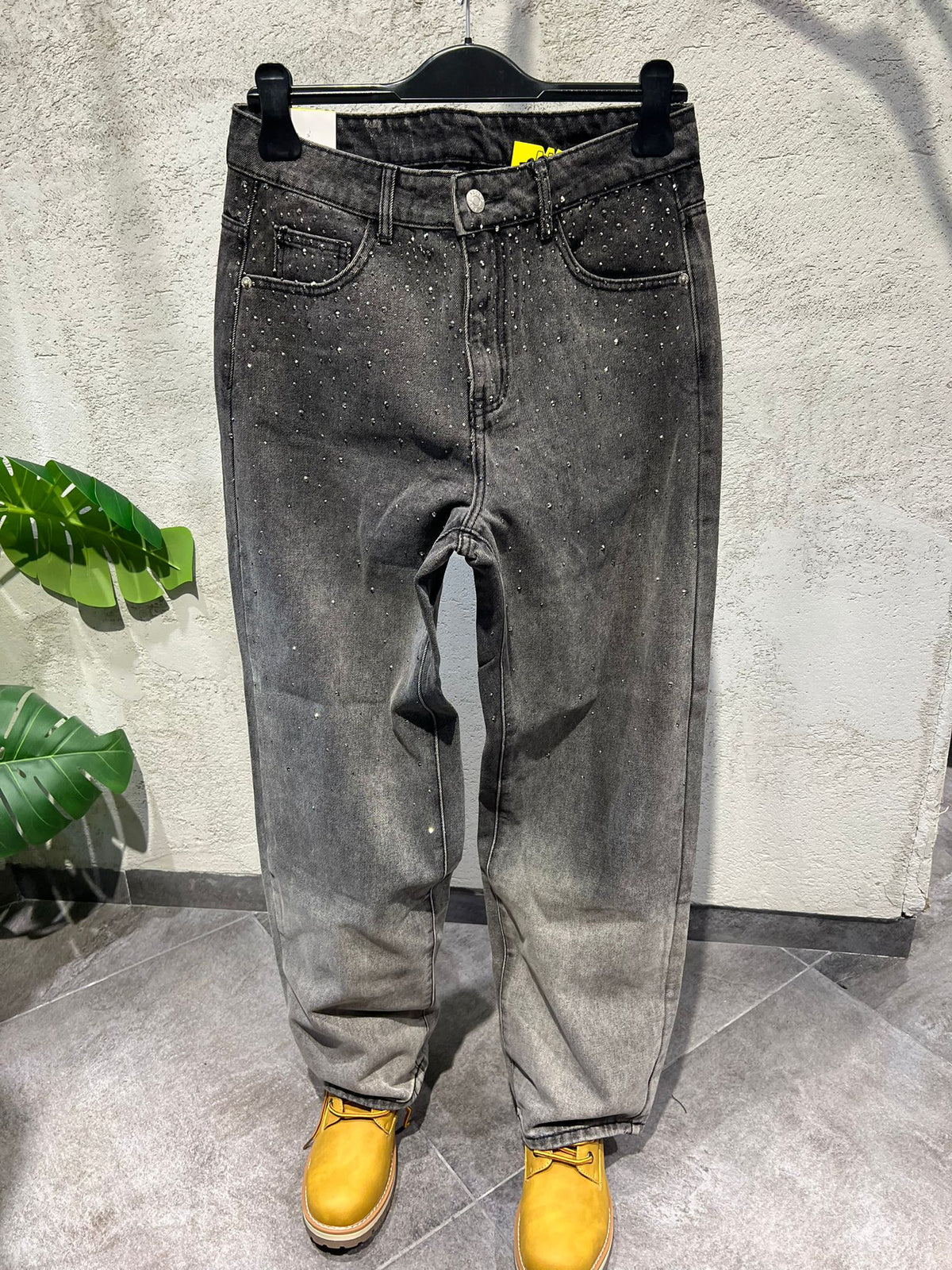 Jeans Baggy Diamond Wash Grigio Saldi 2026