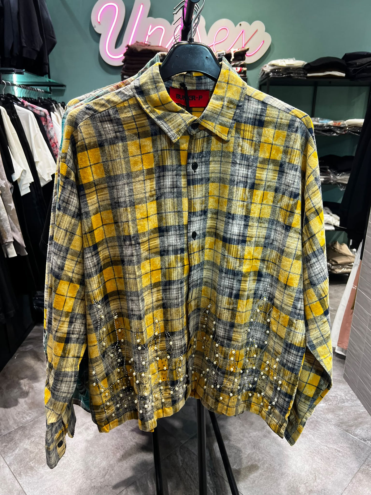 Camicia Quadri Strass Bnk