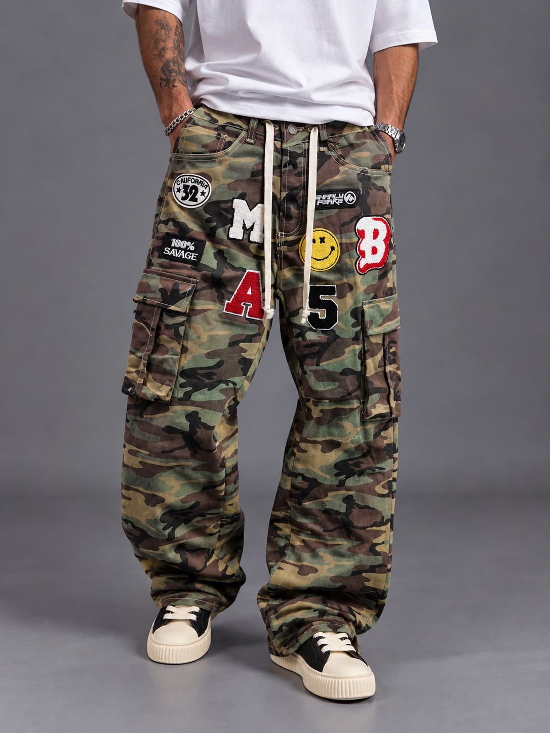 Jeans Crago Patch Mimetico America