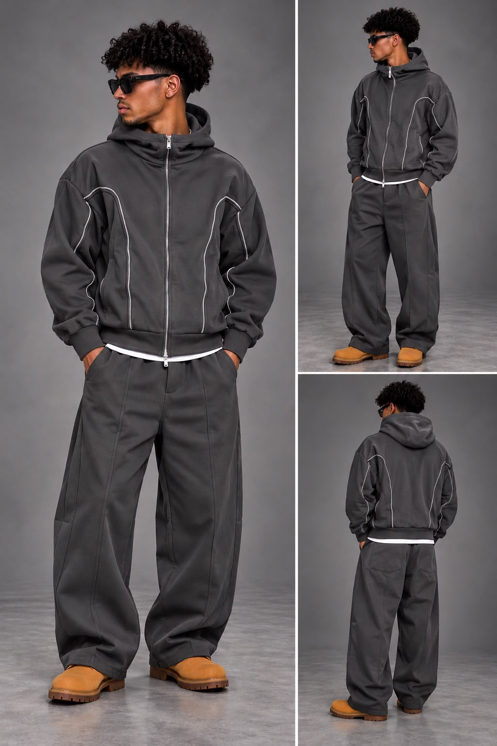 Coordinato Diagonal Zip