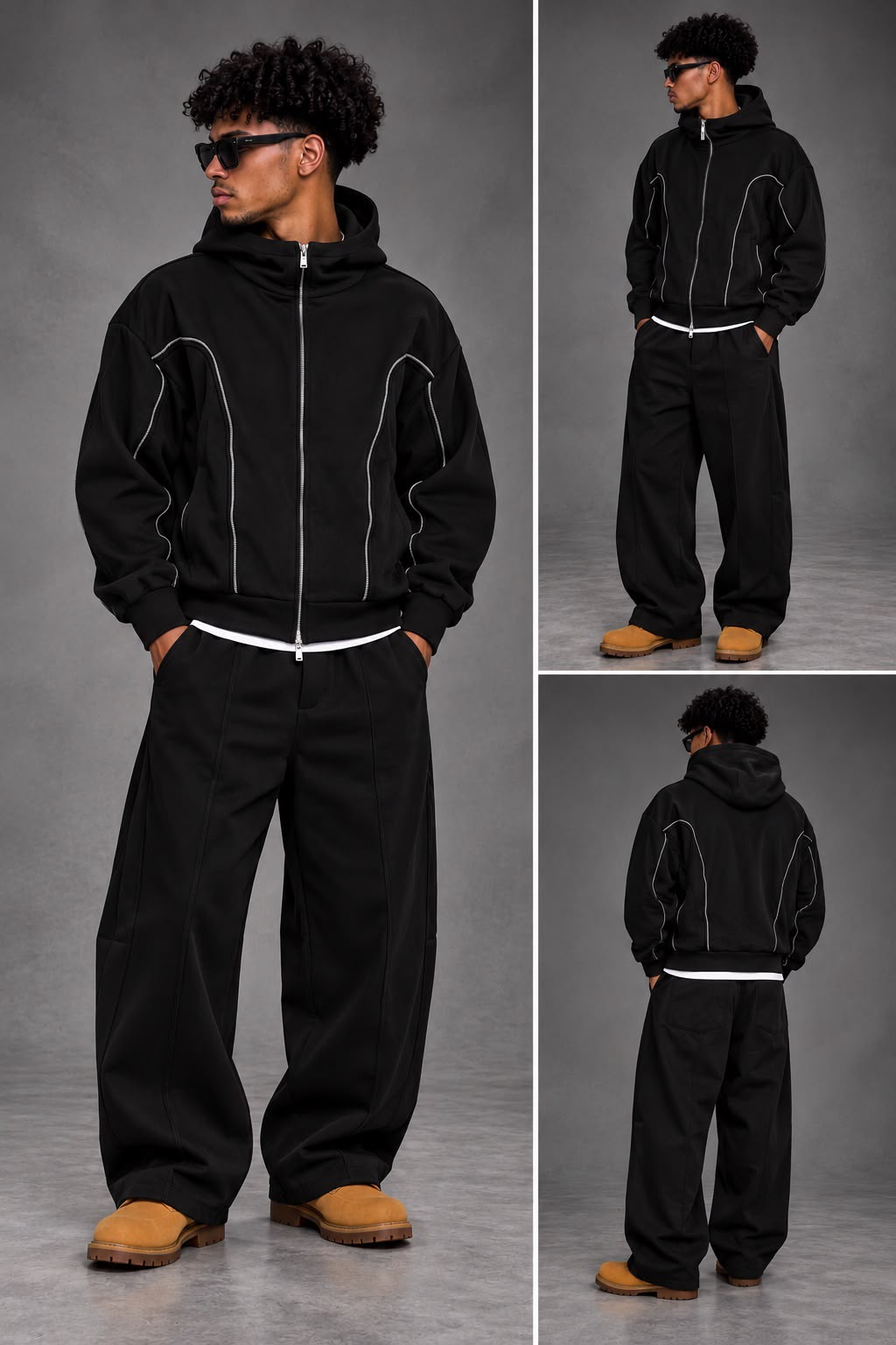 Coordinato Diagonal Zip